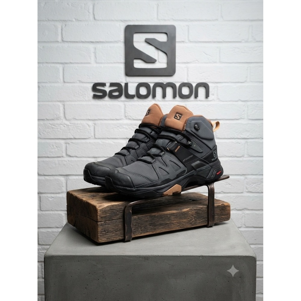 Salomon X Ultra 4 Mid GTX Gore-Tex Hiking Boots Grey Brown Womens 6 412956